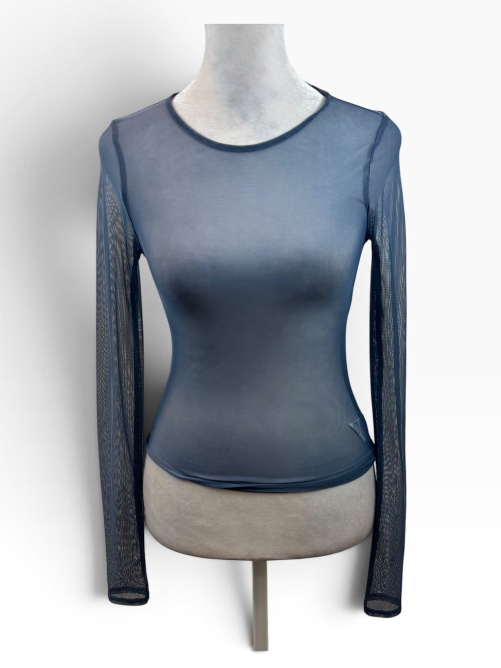 American Eagle Ladies Blue Mesh Long Sleeve Blouse Size XS